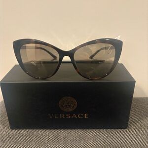 Versace Medusa cat eye 57mm dark Havana Sunglasses